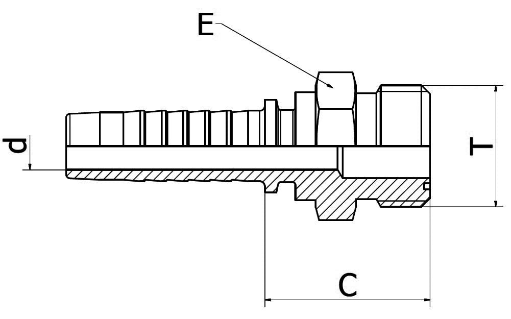 ValCon Pressnippel |ORFS | Außengewinde - VC10ORM10 | DN16 | 1"-14 UNS