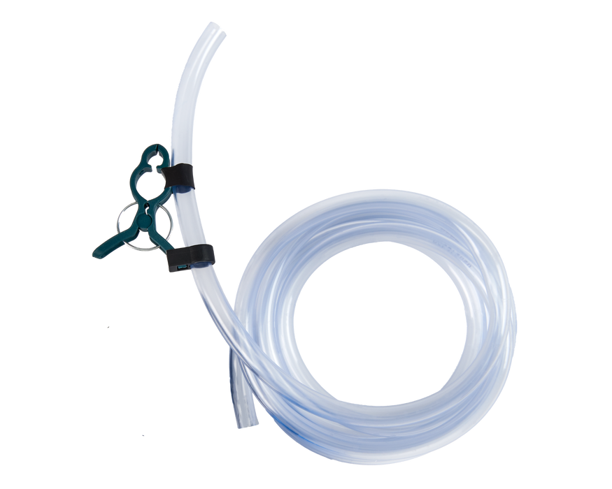 DER BLAUE Schlauch mit Klammer