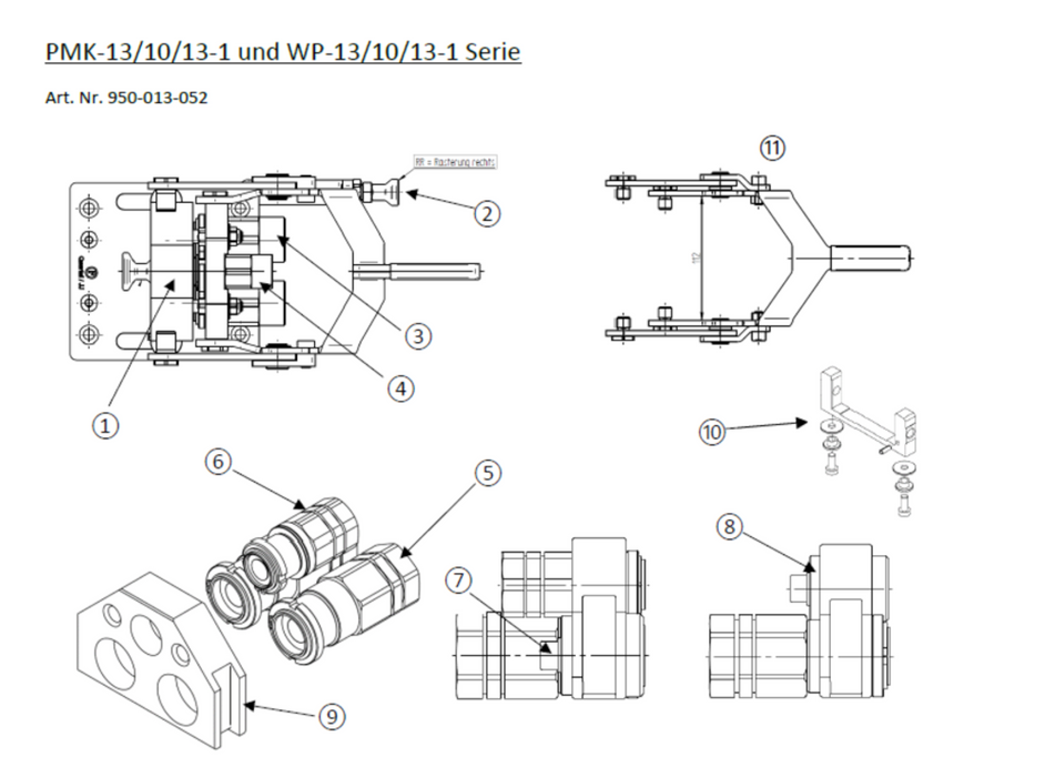 Taklock Ersatzteil Leerplatte DN13/10/13-1