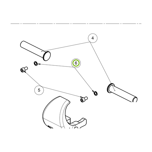 OilQuick NordLock-Scheibe M12 – Position 6 in Ersatzteilzeichnung Fallsicherung OQ90SH (Ausschnitt), Art.-Nr. 2612000
