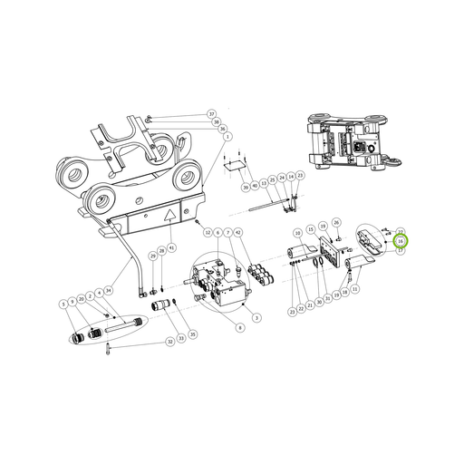 OilQuick Schutzklappe komplett – Position 16 in Ersatzteilzeichnung OQ 45-4 - Schnellwechsler mit Sicherungsring gesicherten Schnellkupplungen (Gesamtansicht), Art.-Nr. 4110130