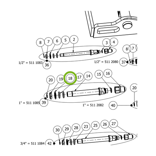 OilQuick Scheibe 1" – Position 18 in Ersatzteilzeichnung OQ 70 - Geräterahmen für hydraulische Geräte (Ausschnitt), Art.-Nr. 4112314