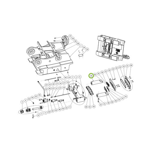 OilQuick Riegelbolzen – Position 20 in Ersatzteilzeichnung OQ 80 - Schnellwechsler mit Sicherungsring gesicherten Schnellkupplungen (Gesamtansicht), Art.-Nr. 4113744