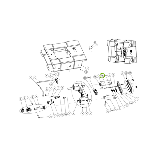 OilQuick Öffnungsstange – Position 15 in Ersatzteilzeichnung OQ 120 - Schnellwechsler mit Sicherungsring gesicherten Schnellkupplungen (Gesamtansicht), Art.-Nr. 4114843