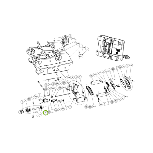 OilQuick Kolbenstange – Position 4 in Ersatzteilzeichnung OQ 80 - Schnellwechsler mit Sicherungsring gesicherten Schnellkupplungen (Gesamtansicht), Art.-Nr. 4115808