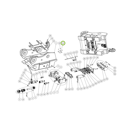 OilQuick Typenschild – Position 52 in Ersatzteilzeichnung OQ 70 - Schnellwechsler mit Sicherungsring gesicherten Schnellkupplungen (Gesamtansicht), Art.-Nr. 4118161