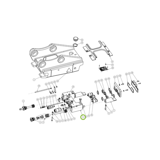 OilQuick H-Zylinder – Position 2 in Ersatzteilzeichnung OQ 45-5 - Schnellwechsler mit Sicherungsring gesicherten Schnellkupplungen (Gesamtansicht), Art.-Nr. 4119539