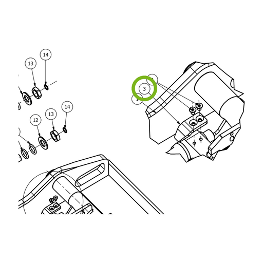 OilQuick Führung – Position 3 in Ersatzteilzeichnung OQ 45-5 - Geräterahmen für hydraulische Geräte (Ausschnitt), Art.-Nr. 4119565