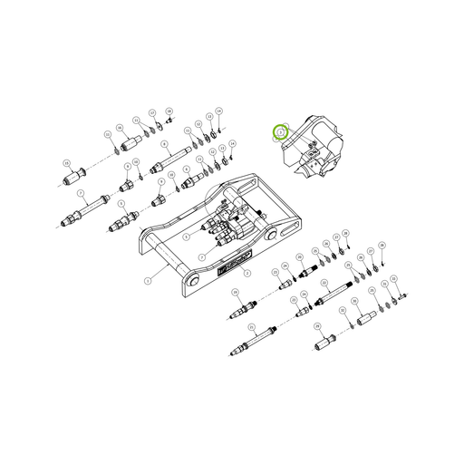 OilQuick Führung – Position 3 in Ersatzteilzeichnung OQ 45-5 - Geräterahmen für hydraulische Geräte (Gesamtansicht), Art.-Nr. 4119565