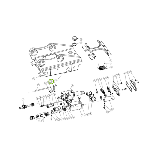 OilQuick Sichtstangenhalter – Position 21 in Ersatzteilzeichnung OQ 45-5 - Schnellwechsler mit Sicherungsring gesicherten Schnellkupplungen (Gesamtansicht), Art.-Nr. 4119582
