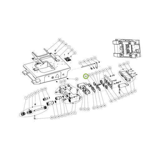 OilQuick Scheibe 3/8" – Position 50 in Ersatzteilzeichnung OQ 60-5 - Schnellwechsler mit Sicherungsring gesicherten Schnellkupplungen (Gesamtansicht), Art.-Nr. 4121984