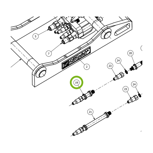 OilQuick Kupplungssatz 1/4" kurz – Position 19 in Ersatzteilzeichnung OQ 45-5 - Geräterahmen für hydraulische Geräte (Ausschnitt), Art.-Nr. 5109914