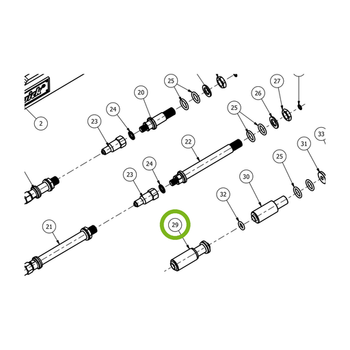 OilQuick Polystecker 1/4" komplett – Position 29 in Ersatzteilzeichnung OQ 45-5 - Geräterahmen für hydraulische Geräte (Ausschnitt), Art.-Nr. 5109916