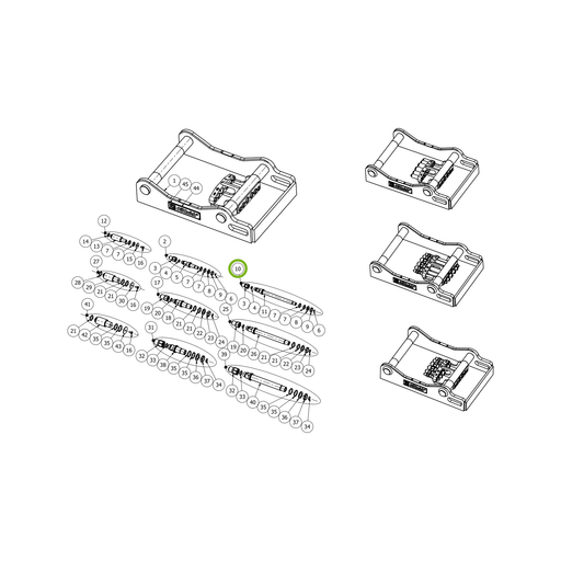 OilQuick Kupplungssatz 1/2" lang – Position 10 in Ersatzteilzeichnung OQ 80 - Geräterahmen für hydraulische Geräte (Gesamtansicht), Art.-Nr. 5112083