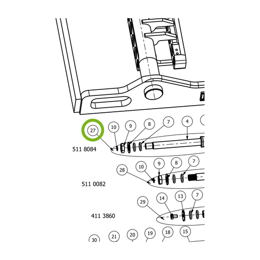 OilQuick Kupplungssatz 1/2" lang – Position 27 in Ersatzteilzeichnung OQ 65 - Geräterahmen für hydraulische Geräte (Ausschnitt), Art.-Nr. 5118084