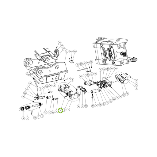OilQuick Rückschlagventil – Position 6 in Ersatzteilzeichnung OQ 70 - Schnellwechsler mit Sicherungsring gesicherten Schnellkupplungen (Gesamtansicht), Art.-Nr. 7009012