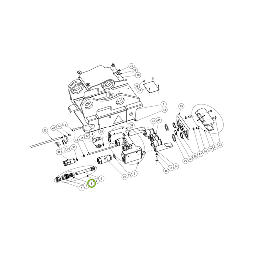 OilQuick Dichtungssatz – Position 8 in Ersatzteilzeichnung OQ 40/24E - Schnellwechsler mit Sicherungsring gesicherten Schnellkupplungen (Gesamtansicht), Art.-Nr. 7020178