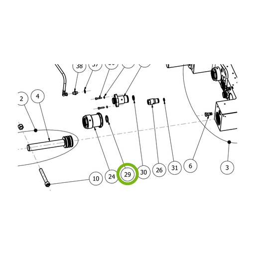 OilQuick Nasendichtung 1 1/2" – Position 29 in Ersatzteilzeichnung OQ 120 - Schnellwechsler mit Sicherungsring gesicherten Schnellkupplungen (Ausschnitt), Art.-Nr. 7020204