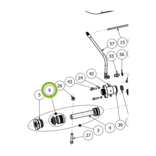 OilQuick Dichtungssatz – Position 9 in Ersatzteilzeichnung OQ 80 - Schnellwechsler mit Sicherungsring gesicherten Schnellkupplungen (Ausschnitt), Art.-Nr. 7020230