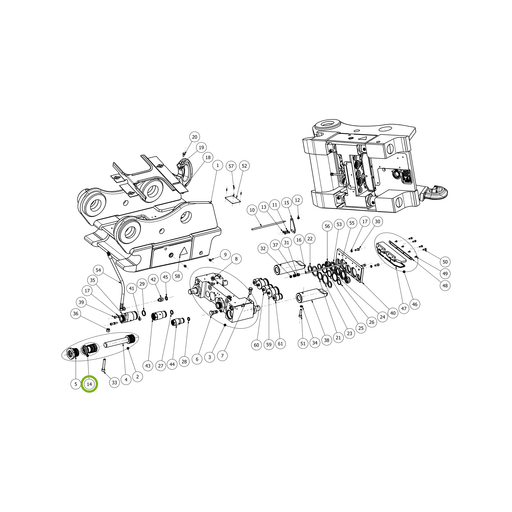 OilQuick Dichtungssatz – Position 14 in Ersatzteilzeichnung OQ 70 - Schnellwechsler mit Sicherungsring gesicherten Schnellkupplungen (Gesamtansicht), Art.-Nr. 7020231