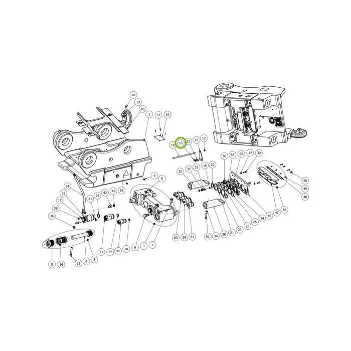 OilQuick Schraube – Position 13 in Ersatzteilzeichnung OQ 70 - Schnellwechsler mit Sicherungsring gesicherten Schnellkupplungen (Gesamtansicht), Art.-Nr. 7060082