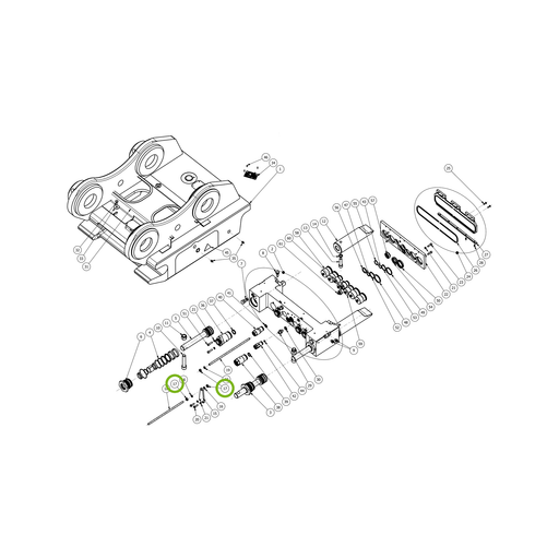 OilQuick Mutter – Position 17 in Ersatzteilzeichnung OQ 90 - Schnellwechsler mit Sicherungsring gesicherten Schnellkupplungen (Gesamtansicht), Art.-Nr. 7065006