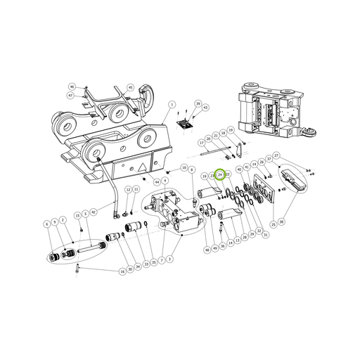 OilQuick Scheibe – Position 24 in Ersatzteilzeichnung OQ 60-4 - Schnellwechsler mit Sicherungsring gesicherten Schnellkupplungen (Gesamtansicht), Art.-Nr. 7072030