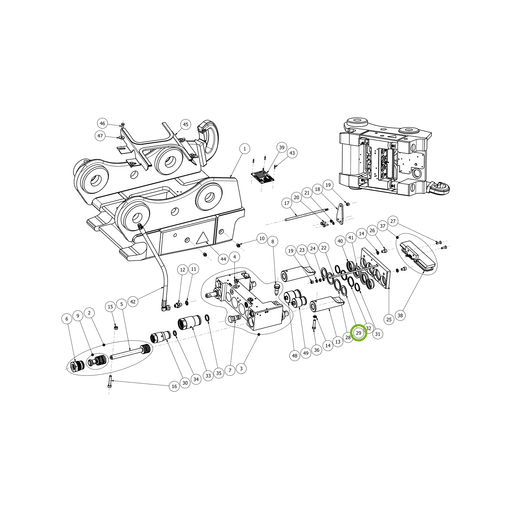 OilQuick Scheibe 1/2" – Position 29 in Ersatzteilzeichnung OQ 60-4 - Schnellwechsler mit Sicherungsring gesicherten Schnellkupplungen (Gesamtansicht), Art.-Nr. 7072037