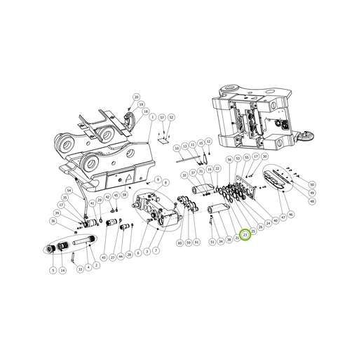 OilQuick Scheibe 1" – Position 23 in Ersatzteilzeichnung OQ 70 - Schnellwechsler mit Sicherungsring gesicherten Schnellkupplungen (Gesamtansicht), Art.-Nr. 7072038