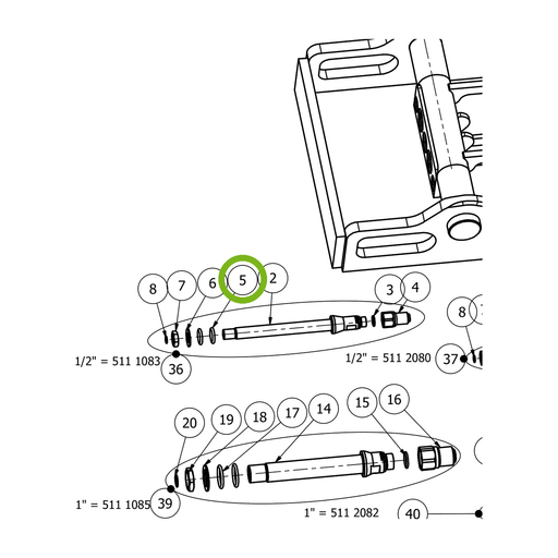 OilQuick O-Ring – Position 5 in Ersatzteilzeichnung OQ 70 - Geräterahmen für hydraulische Geräte (Ausschnitt), Art.-Nr. 7160042