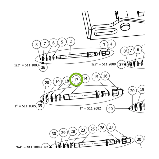 OilQuick O-Ring – Position 17 in Ersatzteilzeichnung OQ 70 - Geräterahmen für hydraulische Geräte (Ausschnitt), Art.-Nr. 7160044