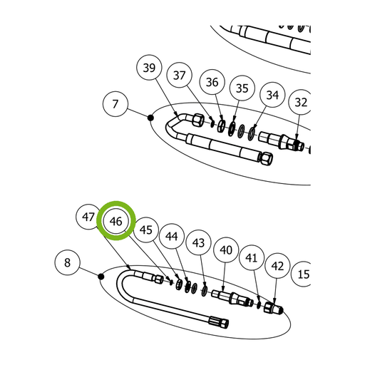 OilQuick O-Ring – Position 46 in Ersatzteilzeichnung OQ 70 - Verteilerblock für Adapterplatte (Ausschnitt), Art.-Nr. 7160045