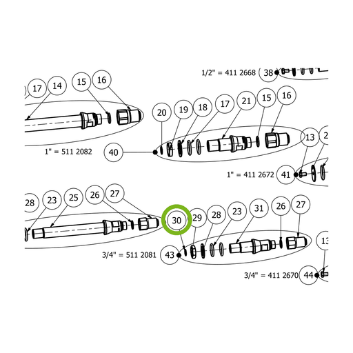 OilQuick O-Ring – Position 30 in Ersatzteilzeichnung OQ 70 - Geräterahmen für hydraulische Geräte (Ausschnitt), Art.-Nr. 7160046