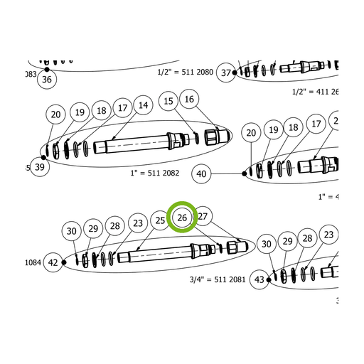 OilQuick O-Ring – Position 26 in Ersatzteilzeichnung OQ 70 - Geräterahmen für hydraulische Geräte (Ausschnitt), Art.-Nr. 7160049