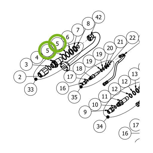 OilQuick O-Ring – Position 5 in Ersatzteilzeichnung OQ 120 - Adapterplatte (Ausschnitt), Art.-Nr. 7160087