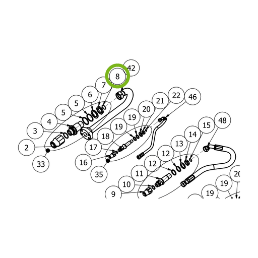 OilQuick O-Ring – Position 8 in Ersatzteilzeichnung OQ 120 - Adapterplatte (Ausschnitt), Art.-Nr. 7160088