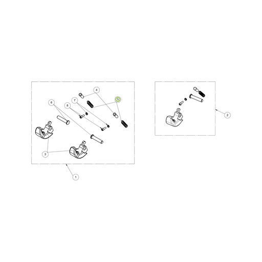 OilQuick Feder Fallsicherung OQ45SH II – Position 5 in Ersatzteilzeichnung Fallsicherung OQ45SH II (Gesamtansicht), Art.-Nr. 75018801