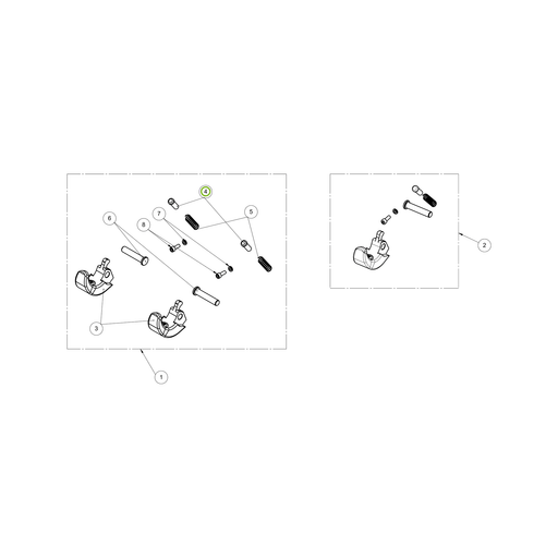 OilQuick Betätigungsstift Fallsicherung OQ45SH II – Position 4 in Ersatzteilzeichnung Fallsicherung OQ45SH II (Gesamtansicht), Art.-Nr. 75018803