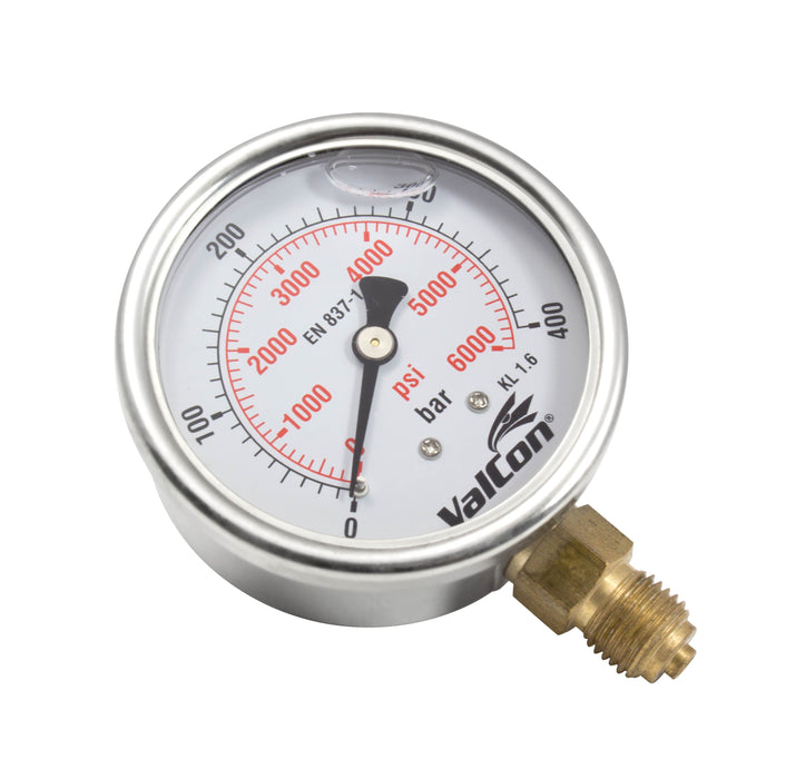 ValCon ValCon®manometer NG63 | Anschluss UNten | BAR/PSI - VC-MANO63PU-400 | G1/4" | 0-400 BAR